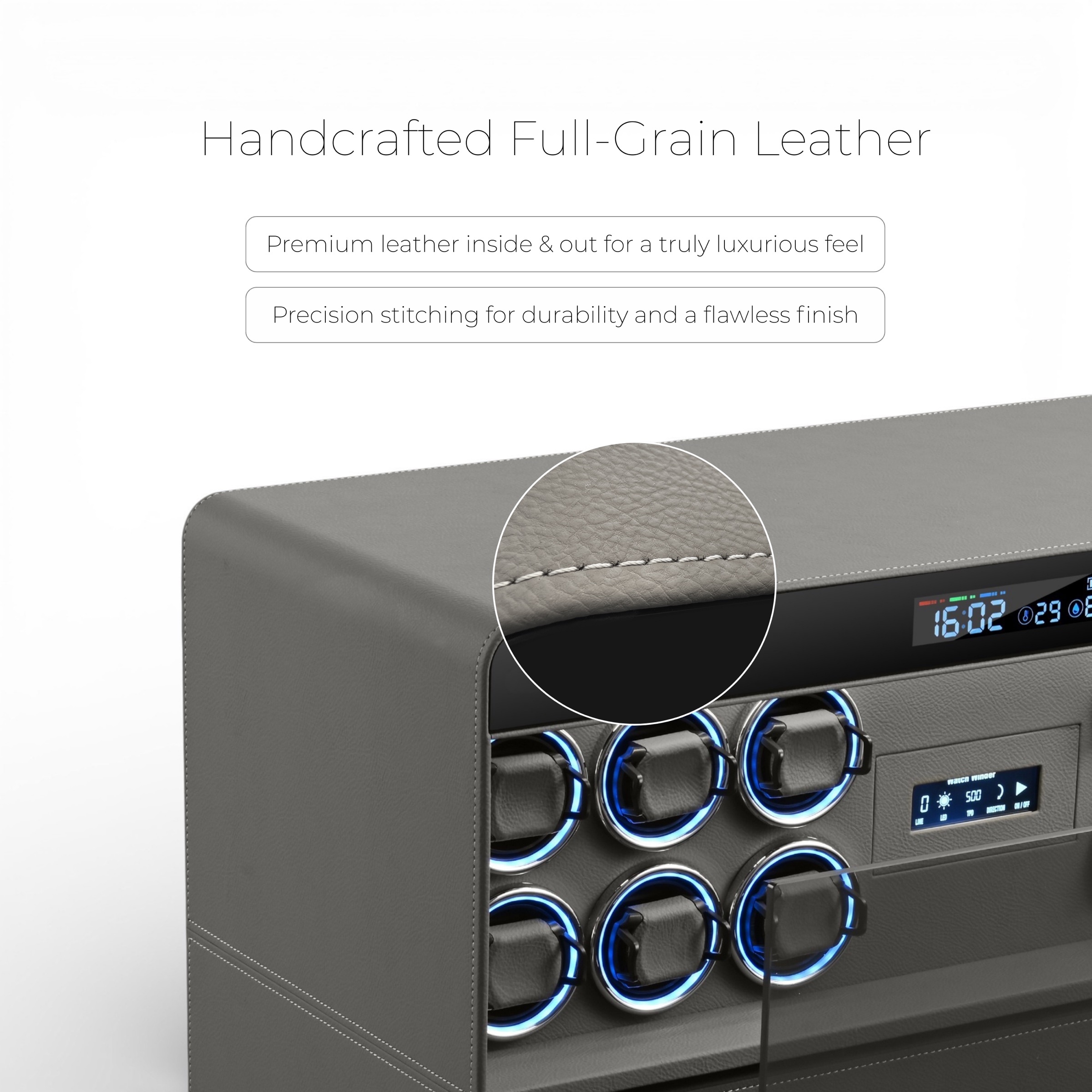 Watch Winder 12 — Leather detail